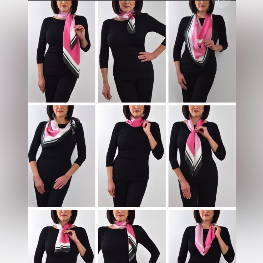 Pink Patterned Scarf - Picture 7 of 7